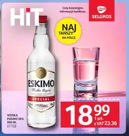 Selgros Wódka Eskimo 38% oferta