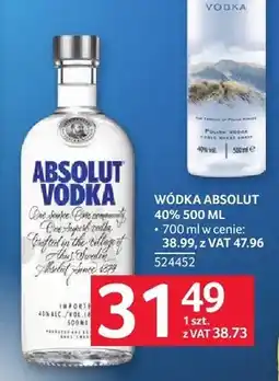 Selgros Wódka Absolut 40% oferta