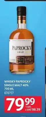 Selgros Whisky Paprocky Single Malt 40% oferta