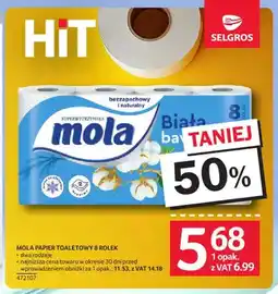 Selgros Papier toaletowy Mola 8 rolek oferta