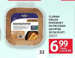 Selgros Wkład papierowy do pieczenia Air Fryer Clarina 20cm oferta