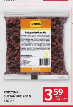 Selgros Topseller Rodzynki sułtańskie oferta