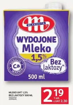 Selgros Mlekovita Wydojone Mleko 1,5% Bez laktozy oferta