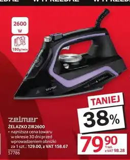 Selgros Żelazko ZELMER ZIR2600 2600W 180g/min oferta