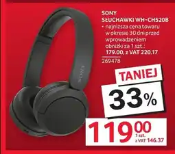 Selgros Słuchawki SONY WH-CH520B oferta