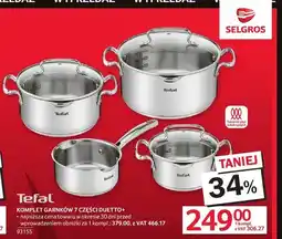 Selgros Komplet garnków 7 części Duetto+ Tefal oferta