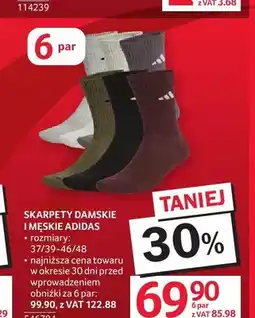 Selgros Skarpety damskie i męskie Adidas 6-pak oferta