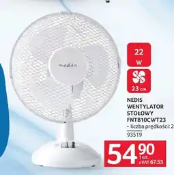 Selgros Nedis wentylator stołowy FNTB10CWT23 oferta