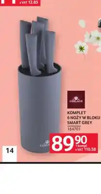 Selgros Komplet 6 noży w bloku Smart Grey GERLACH oferta