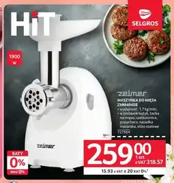 Selgros Maszynka do mięsa ZELMER ZMM4045B oferta