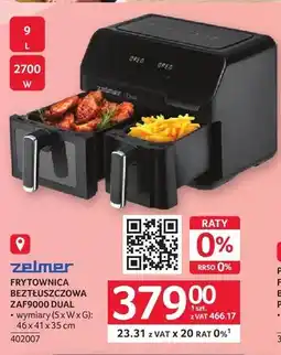 Selgros Frytkownica beztłuszczowa ZELMER ZAF9000 DUAL oferta