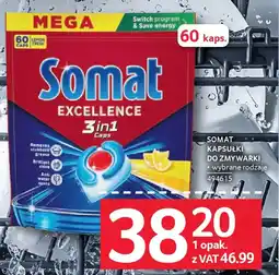 Selgros Somat Kapsułki do zmywarki Excellence 3in1 Lemon Fresh oferta