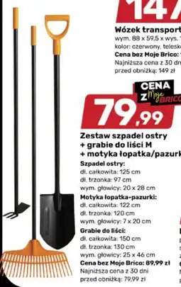Bricomarche Zestaw szpadel ostry + grabie do liści M + motyka łopatka/pazurki oferta