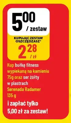Polomarket Zestaw: Bułka fitness wypiekana na kamieniu 75g oraz ser żółty w plastrach Serenada Radamer 135g oferta