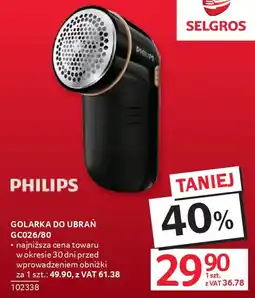 Selgros Philips Golarka do ubrań GC026/80 oferta