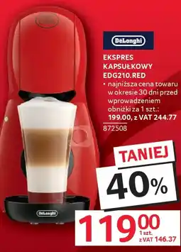 Selgros DeLonghi Ekspres kapsułkowy EDG210.RED oferta