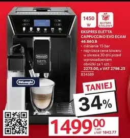 Selgros DeLonghi Ekspres Eletta Cappuccino Evo ecam 46.860.B oferta