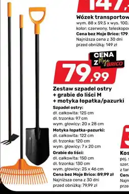Bricomarche Zestaw szpadel ostry + grabie do liści M + motyka łopatka/pazurki oferta