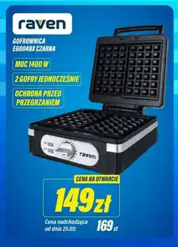 RTV EURO AGD Gofrownica RAVEN EG004BX czarna 1400W oferta