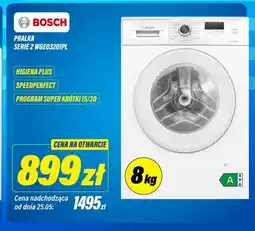 RTV EURO AGD Pralka Bosch Serie 2 WGE03201PL higiena plus SpeedPerfect program super krótki 15/30 oferta