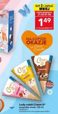 Lewiatan Lody rożek Cream it truskawkowe oferta