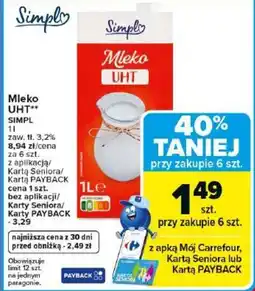 Carrefour Simpl Mleko UHT oferta
