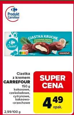 Globi Ciastka kruche z kremem kakaowo-orzechowym Carrefour Classic oferta