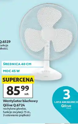Auchan Wentylator biurkowy Qilive Q.6724 oferta