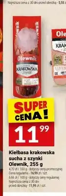 Twój Market Kiełbasa krakowska sucha z szynki Olewnik oferta