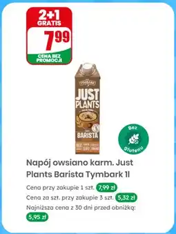 Dino Napój owsiano karm. Just Plants Barista Tymbark bez glutenu oferta