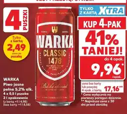 Kaufland Piwo Warka Classic 1478 jasne pełne 5,2% alk. 4-pak oferta