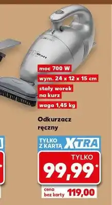 Kaufland Odkurzacz ręczny moc 700W wym. 24x12x15cm stały worek na kurz waga oferta