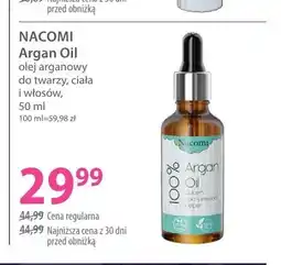 Hebe Olej arganowy do twarzy, ciała i włosów Nacomi Argan Oil oferta