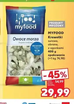Kaufland Krewetki surowe obrane z ogonkami Myfood oferta