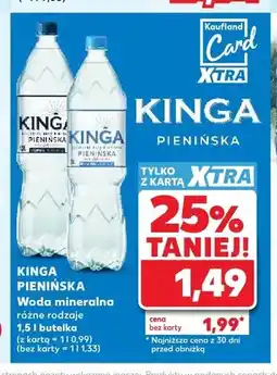 Kaufland Woda mineralna KINGA PIENIŃSKA oferta