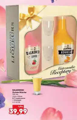 Kaufland Zestaw likierów Dalkowski 15% alk. + 2 kieliszki oferta