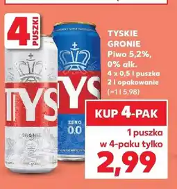 Kaufland Piwo Tyskie Gronie 5,2% 4-pak oferta