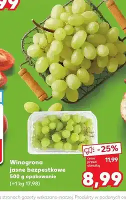 Kaufland Winogrona jasne bezpestkowe oferta