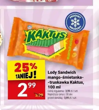 Twój Market Lody Sandwich mango-śmietanka-truskawka Kaktus oferta