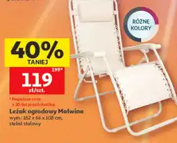 Auchan Leżak ogrodowy Malwina wym.: 162x66x108cm stelaż stalowy oferta