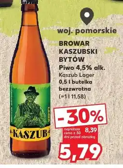 Kaufland Piwo Kaszubski Bytów Kaszub Lager 4,5% alk oferta