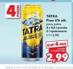 Kaufland Piwo Tatra jasne pełne 6% alk. 4-pak oferta