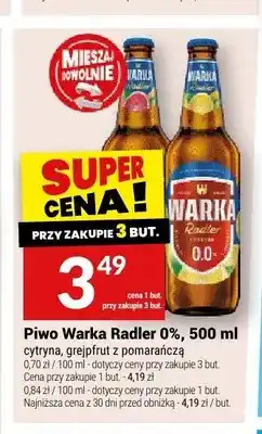 Twój Market Piwo Warka Radler 0% grejpfrut z pomarańczą oferta