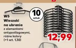 Kaufland Wieszaki na ubrania W5 z elementami antypoślizgowymi 10 sztuk oferta