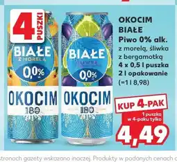 Kaufland Piwo bezalkoholowe Okocim Białe z morelą 0% alk. 4-pak oferta