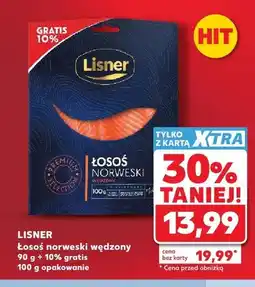 Kaufland Łosoś norweski wędzony Lisner 90g + 10% gratis oferta