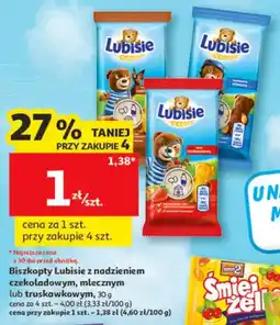 Auchan Biszkopty Lubisie z nadzieniem czekoladowym oferta