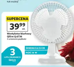 Auchan Wentylator biurkowy Qilive Q.6736 średnica 15cm moc 16W oferta
