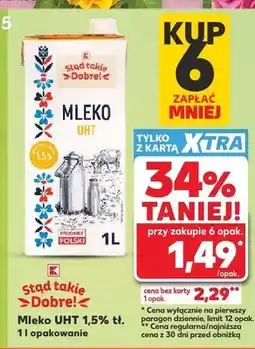Kaufland Mleko UHT 1,5% tł. Stąd takie Dobre! oferta