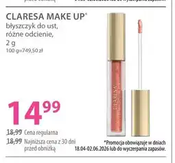 Hebe Błyszczyk do ust CLARESA MAKE UP różne odcienie oferta